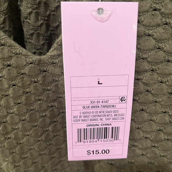 WILD FABLE NWT OLIVE GREEN TEXTURED V-NECK SNAP BUTTON BODYSUIT SIZE LARGE - Picture 8 of 13